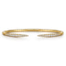 Demure - 14K Yellow Gold Split Diamond Spike Bangle - 0.51 ct