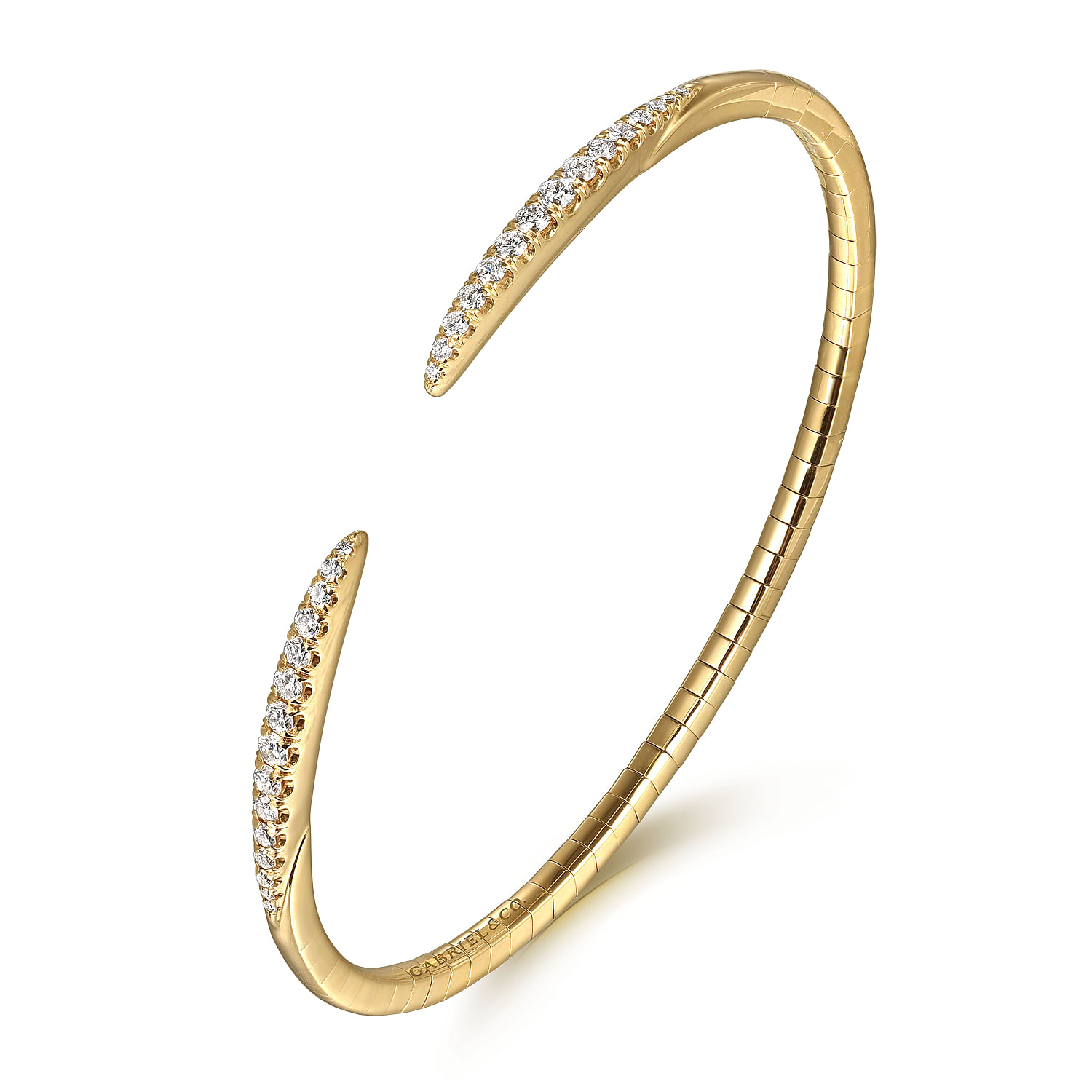 【Gaby】 cutlery bangle 14k Yellow Gold Kaslique Bangle Bracelet. SKU: BG3912