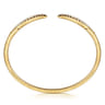 Demure - 14K Yellow Gold Split Diamond Spike Bangle - 0.51 ct