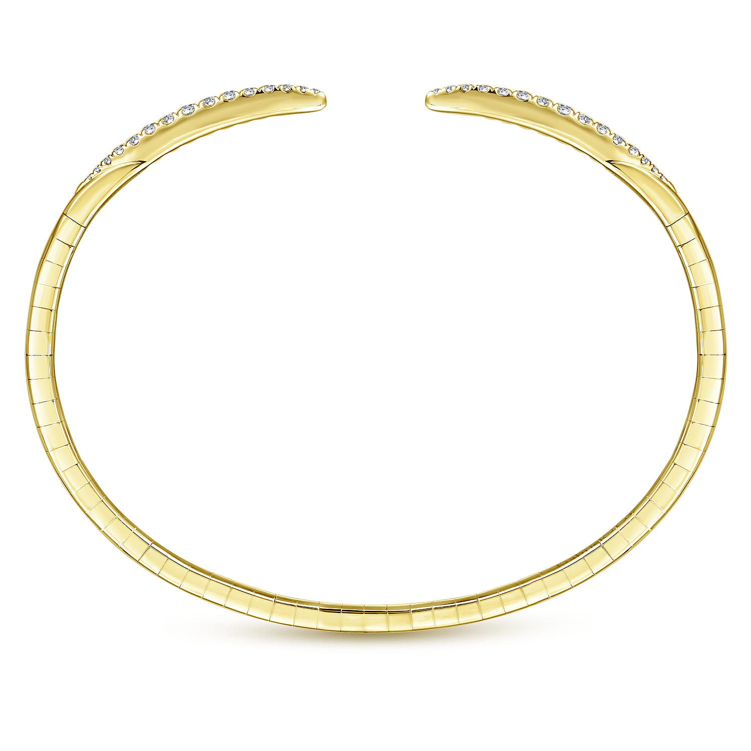 Demure - 14K Yellow Gold Split Diamond Spike Bangle - 0.5 ct - Shot 3