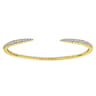 Demure - 14K Yellow Gold Split Diamond Spike Bangle - 0.5 ct