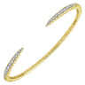 Demure - 14K Yellow Gold Split Diamond Spike Bangle - 0.5 ct