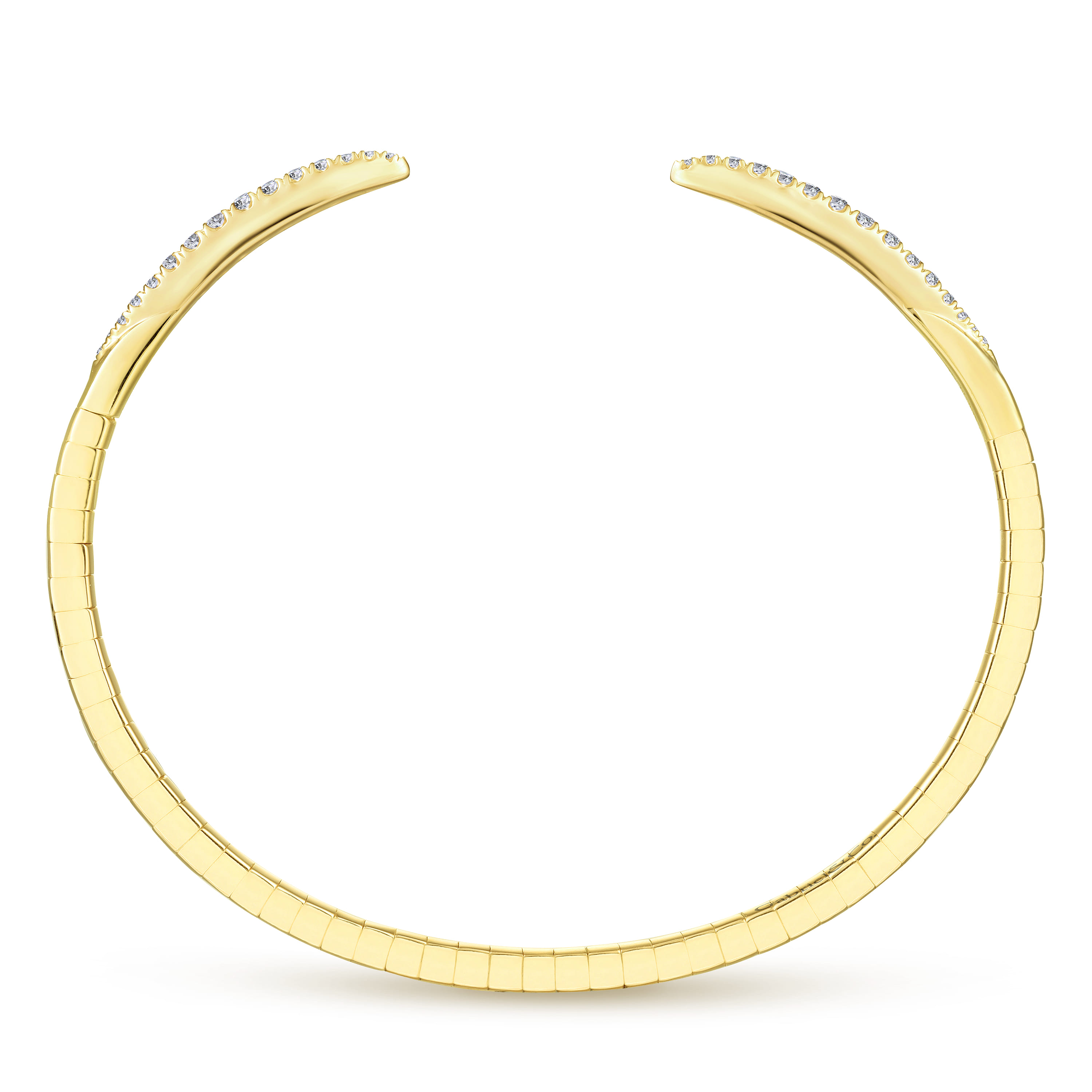 Demure - 14K Yellow Gold Split Diamond Spike Bangle - 0.5 ct - Shot 3
