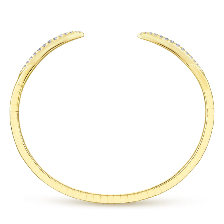 Demure - 14K Yellow Gold Split Diamond Spike Bangle - 0.5 ct - Shot 3