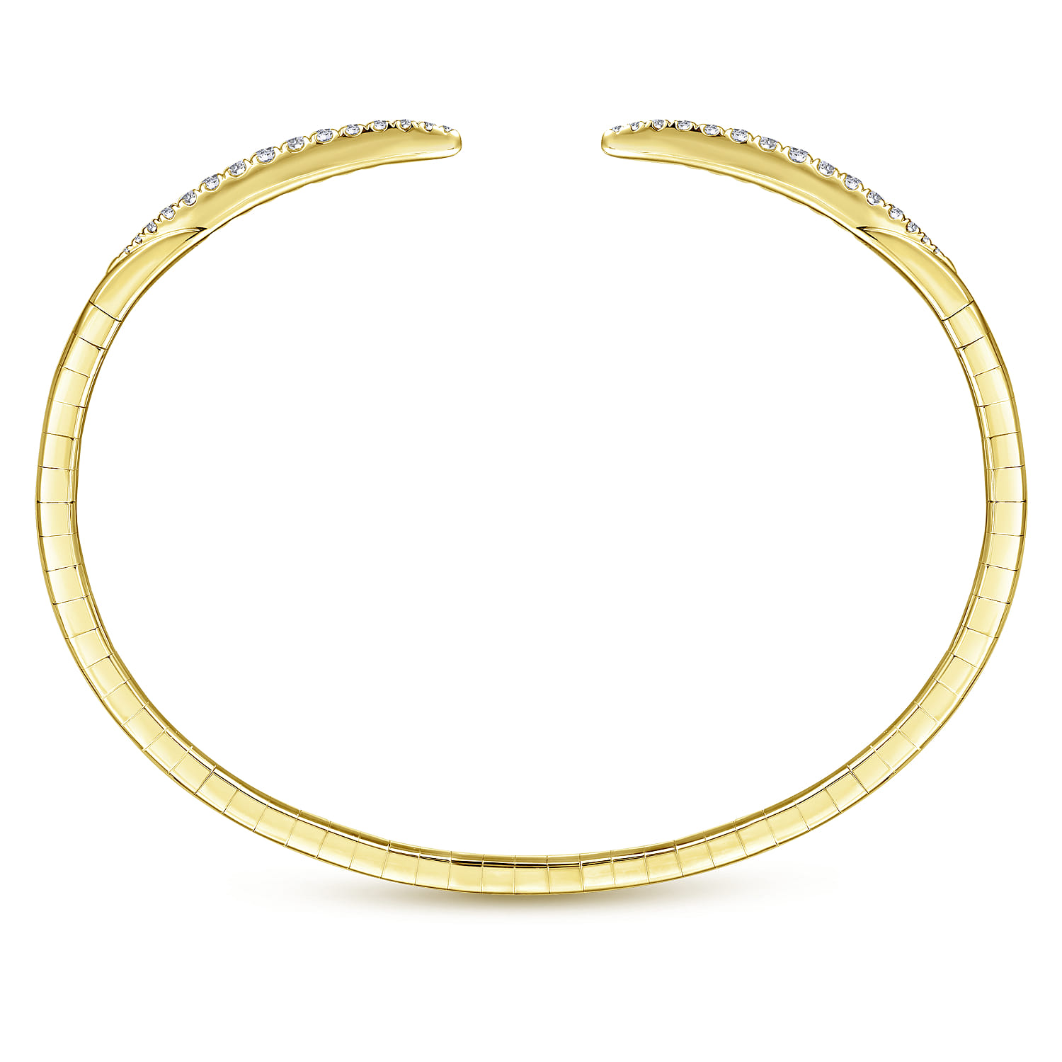 Demure - 14K Yellow Gold Split Diamond Spike Bangle - 0.5 ct - Shot 3