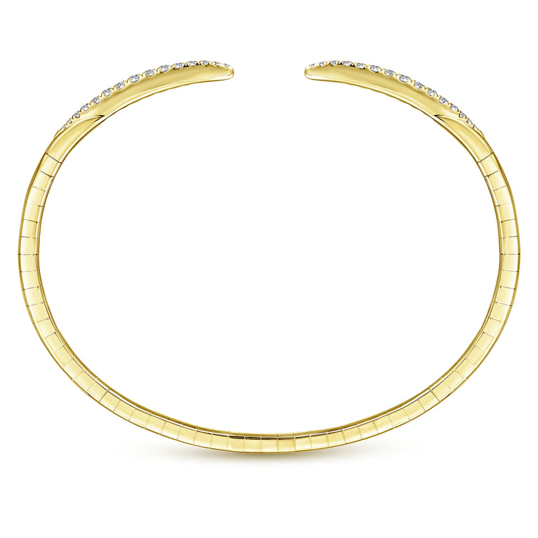 Demure - 14K Yellow Gold Split Diamond Spike Bangle - 0.5 ct - Shot 3