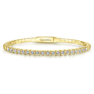 Demure - 14K Yellow Gold Square Set Diamond Bangle