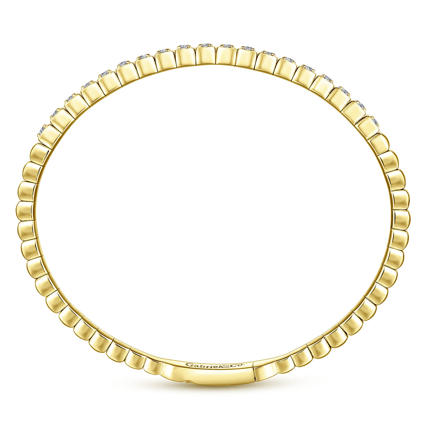 Demure - 14K Yellow Gold Square Set Diamond Bangle - 0.65 ct - Shot 3