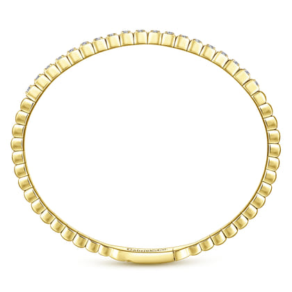 Demure - 14K Yellow Gold Square Set Diamond Bangle