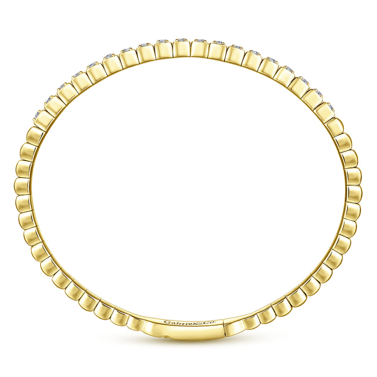 Demure - 14K Yellow Gold Square Set Diamond Bangle - 0.65 ct - Shot 3
