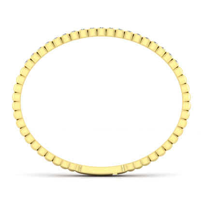 Demure - 14K Yellow Gold Square Set Diamond Bangle