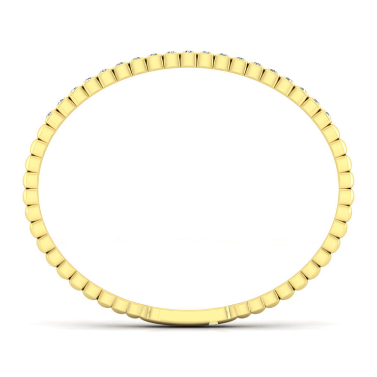 Demure - 14K Yellow Gold Square Set Diamond Bangle - 0.65 ct - Shot 2