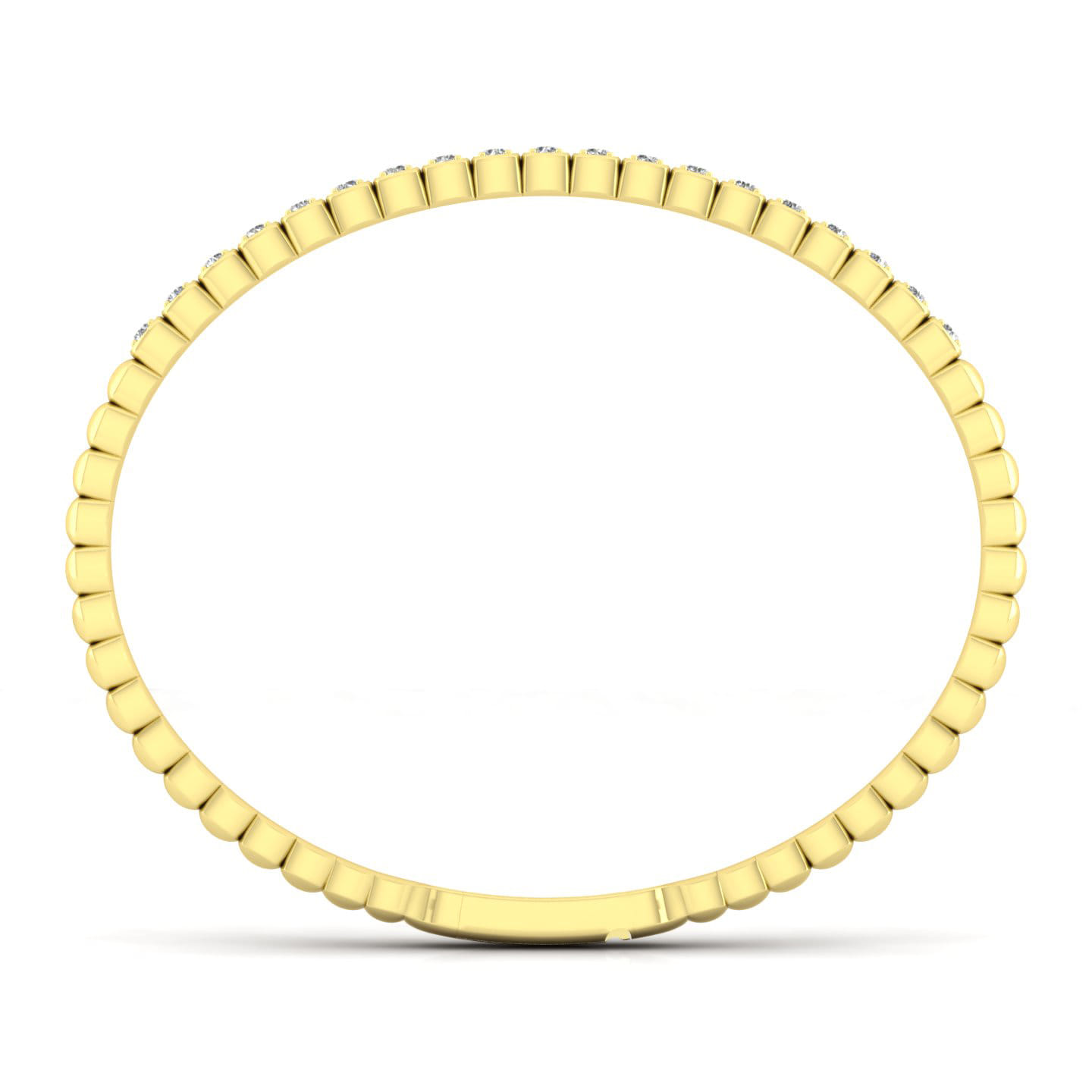 Demure - 14K Yellow Gold Square Set Diamond Bangle - 0.75 ct - Shot 2