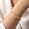 Demure - 14K Yellow Gold Textured Open Bangle