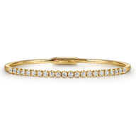 Demure - 14K Yellow Gold Tiger Claw Set Diamond Split Bangle
