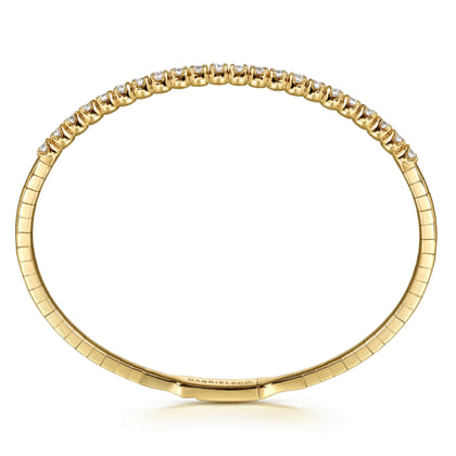 Demure - 14K Yellow Gold Tiger Claw Set Diamond Split Bangle