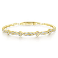 Demure - 14K Yellow Gold Twisted Diamond Bangle