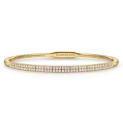 Demure - 14K Yellow Gold Two Row Diamond Bangle