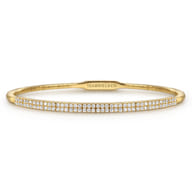 Demure - 14K Yellow Gold Two Row Diamond Bangle