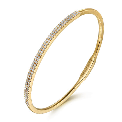 Demure - 14K Yellow Gold Two Row Diamond Bangle