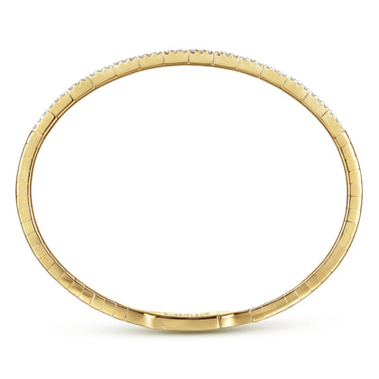 Demure - 14K Yellow Gold Two Row Diamond Bangle