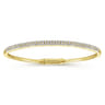Demure - 14K Yellow Gold Two Row Diamond Bangle - 0.9 ct