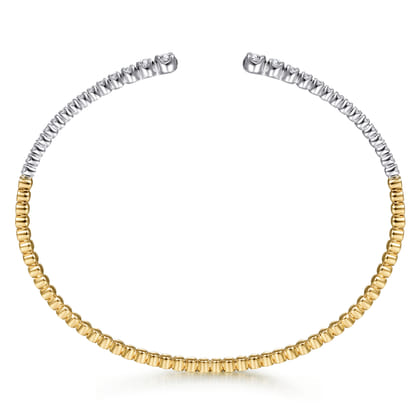Demure - 14K Yellow and White Gold Split Cuff Bracelet with Graduating Diamonds