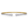 Demure - 14K Yellow and White Gold Split Cuff Bracelet with Graduating Diamonds - 0.51 ct