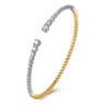 Demure - 14K Yellow and White Gold Split Cuff Bracelet with Graduating Diamonds - 0.51 ct