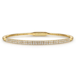 Demure - Closed Bangle Bracelet 14K Yellow Gold Diamond 0.75ct