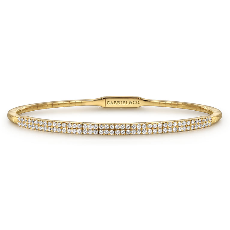 Demure - Closed Bangle Bracelet 14K Yellow Gold Diamond 0.75ct - 0.75 ct - Shot 1