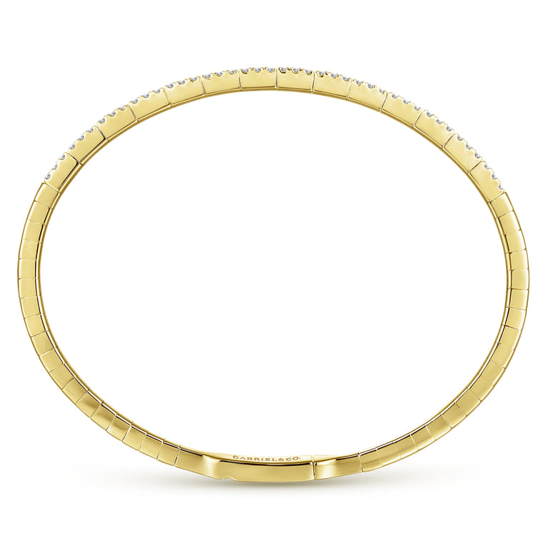 Demure - Closed Bangle Bracelet 14K Yellow Gold Diamond 0.75ct - 0.75 ct - Shot 3