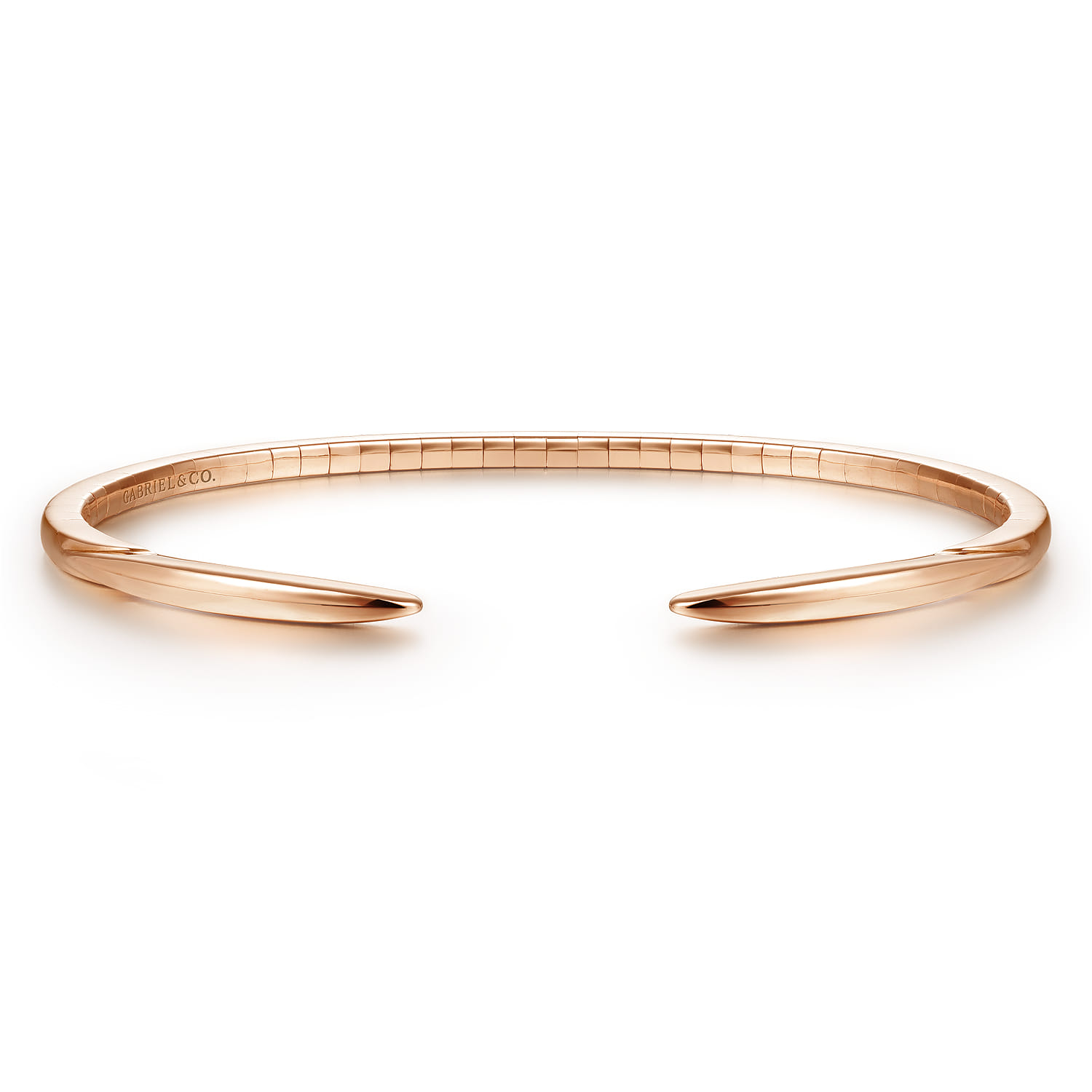 Demure - High Polished 14K Rose Gold Split Cuff Bracelet - Shot 1