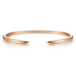 Demure - High Polished 14K Rose Gold Split Cuff Bracelet