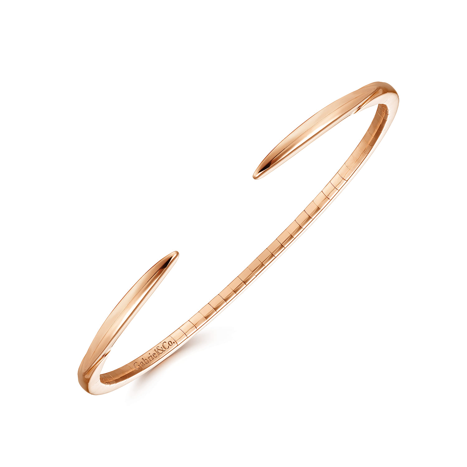 Demure - High Polished 14K Rose Gold Split Cuff Bracelet - Shot 2
