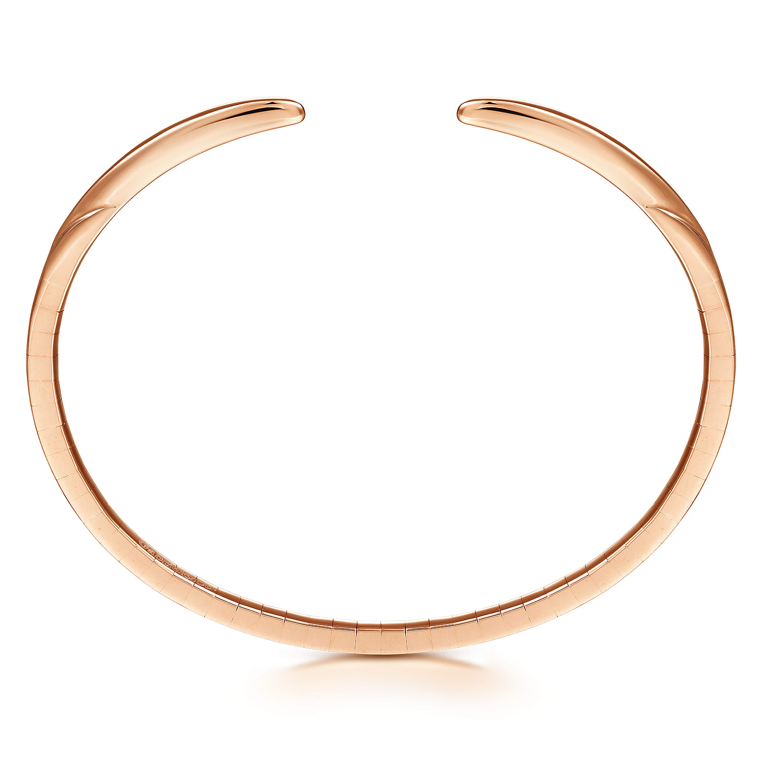 Demure - High Polished 14K Rose Gold Split Cuff Bracelet - Shot 3