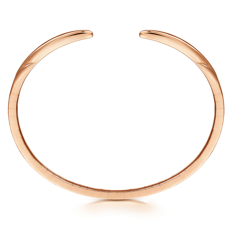 Demure - High Polished 14K Rose Gold Split Cuff Bracelet - Shot 3