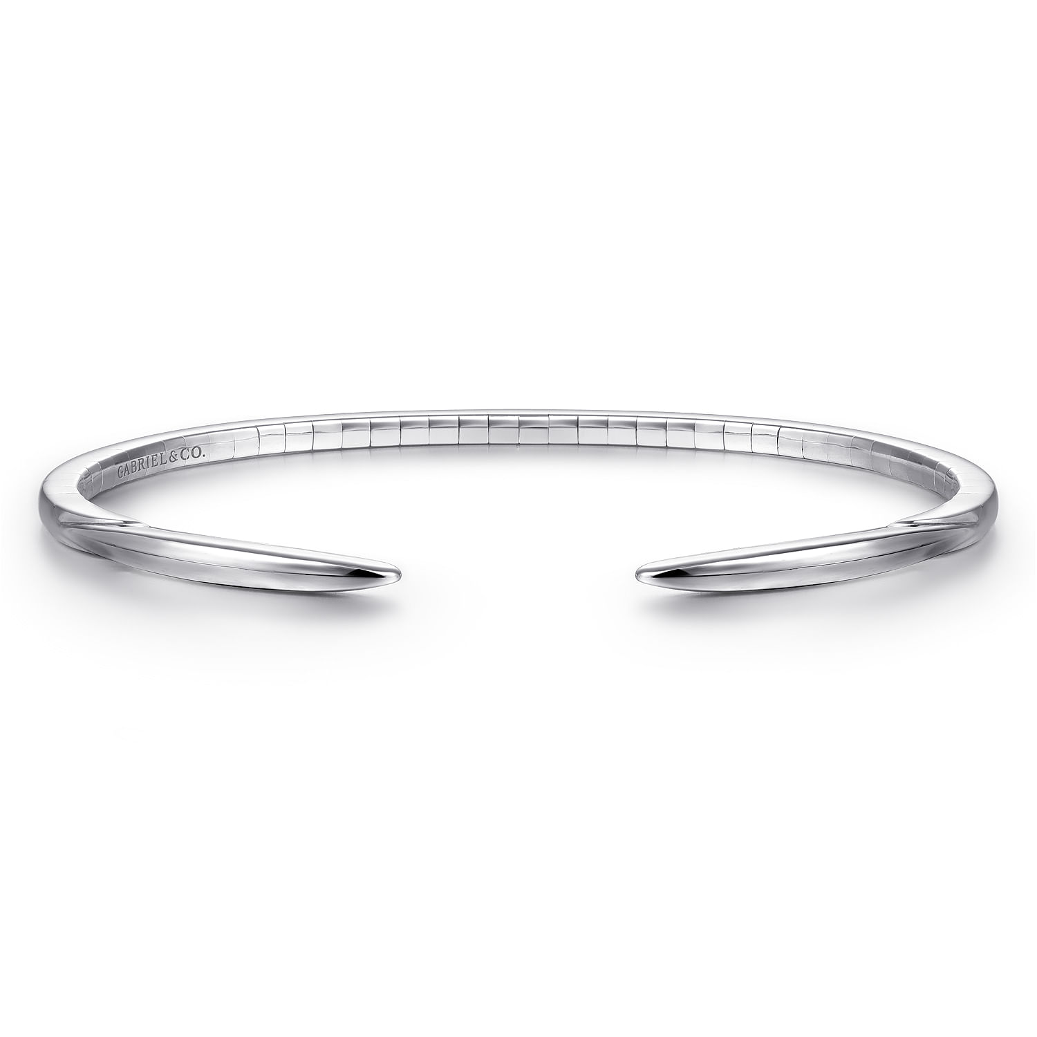 Demure - High Polished 14K White Gold Split Cuff Bracelet - Shot 1