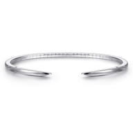Demure - High Polished 14K White Gold Split Cuff Bracelet