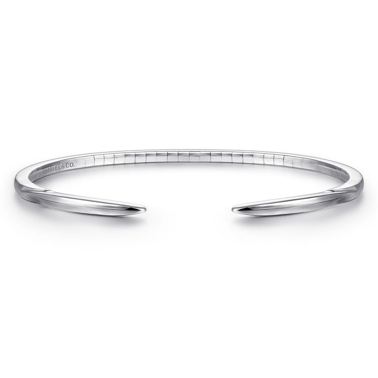 Demure - High Polished 14K White Gold Split Cuff Bracelet - Shot 1