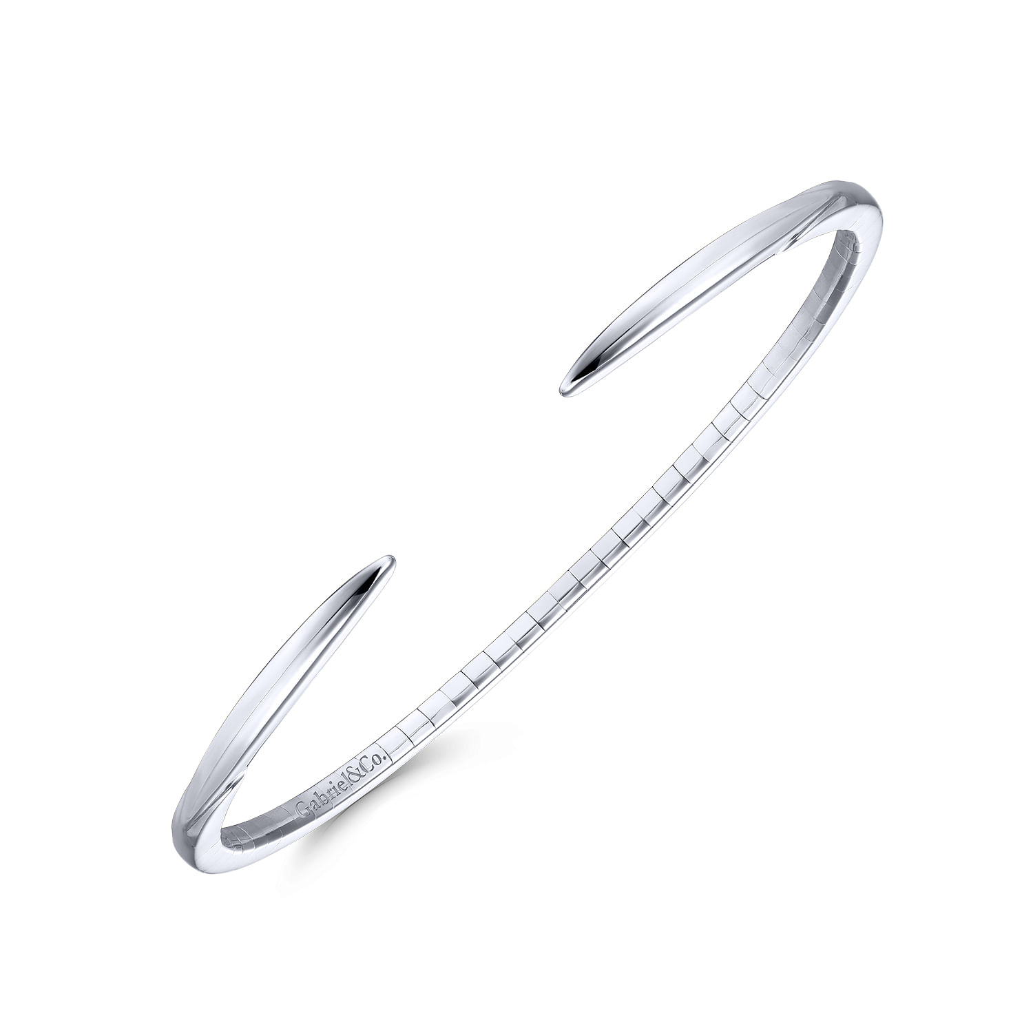 14k White Gold Contemporary Bangle Bracelet. SKU: BG4075
