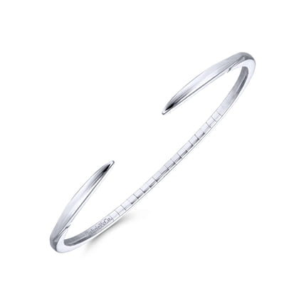 Demure - High Polished 14K White Gold Split Cuff Bracelet