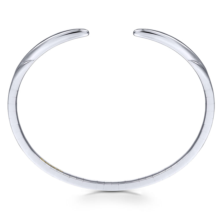 Demure - High Polished 14K White Gold Split Cuff Bracelet - Shot 3