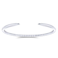 Demure - High Polished 14K White Gold Split Cuff Bracelet