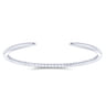 Demure - High Polished 14K White Gold Split Cuff Bracelet