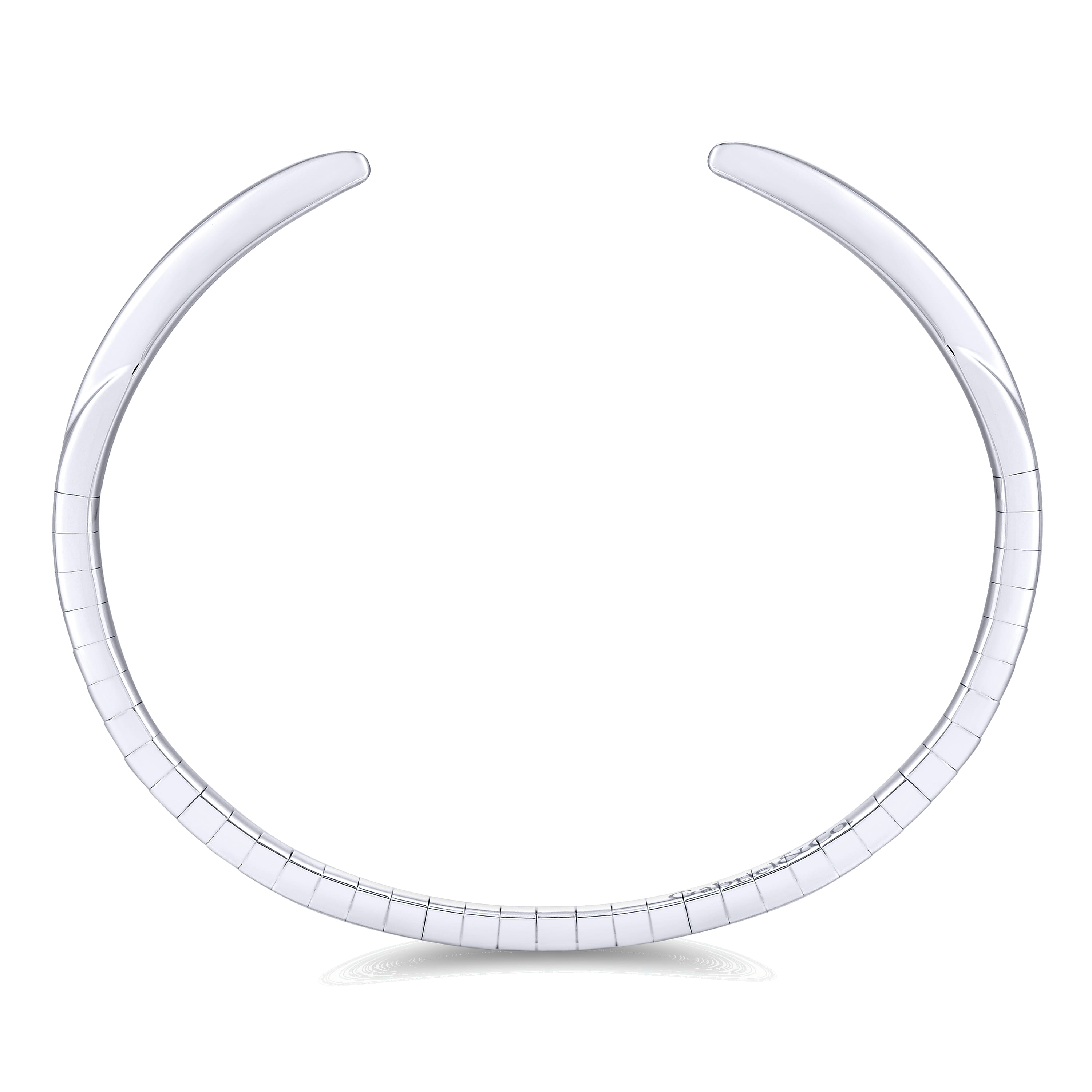 Demure - High Polished 14K White Gold Split Cuff Bracelet - Shot 3