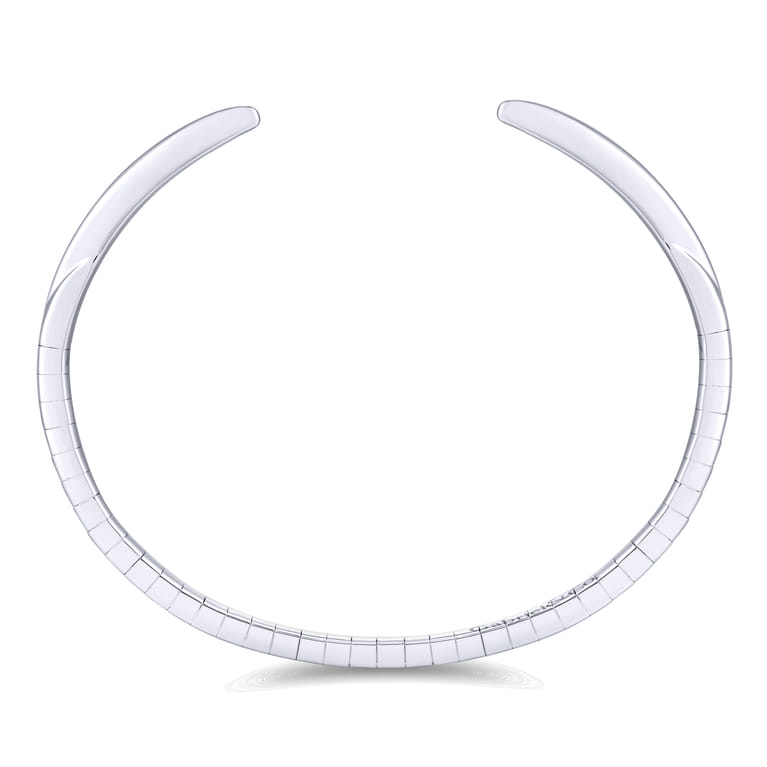 Demure - High Polished 14K White Gold Split Cuff Bracelet - Shot 3
