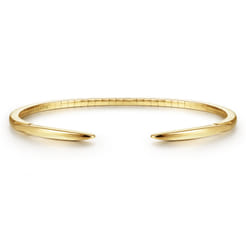 Demure - High Polished 14K Yellow Gold Split Cuff Bracelet