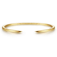 Demure - High Polished 14K Yellow Gold Split Cuff Bracelet