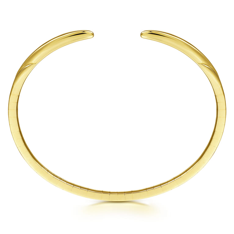 Demure - High Polished 14K Yellow Gold Split Cuff Bracelet - Shot 3
